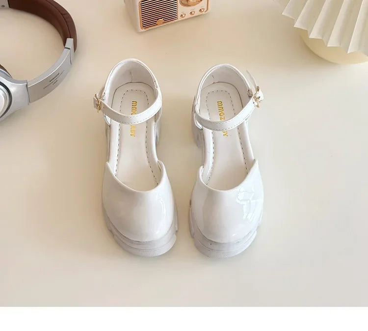 Children Leather Shoes for Girls New Fashion French Style Soft Anti-slippery Versatilel Chic Princess Mary Jane Shoe