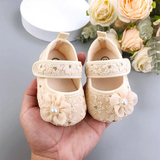 Spring and Summer Baby Soft Soled Comfortable Cloth Shoes 0-12 Months Baby Princess Shoes Anti Slip Walking Shoes