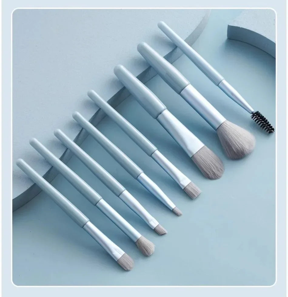 Mini Brush 8-Piece Makeup Bag Portable Concealer Powder Brush Set Soft Fur Make-up Tool Bag Foundation Brush Makeup Brush Set