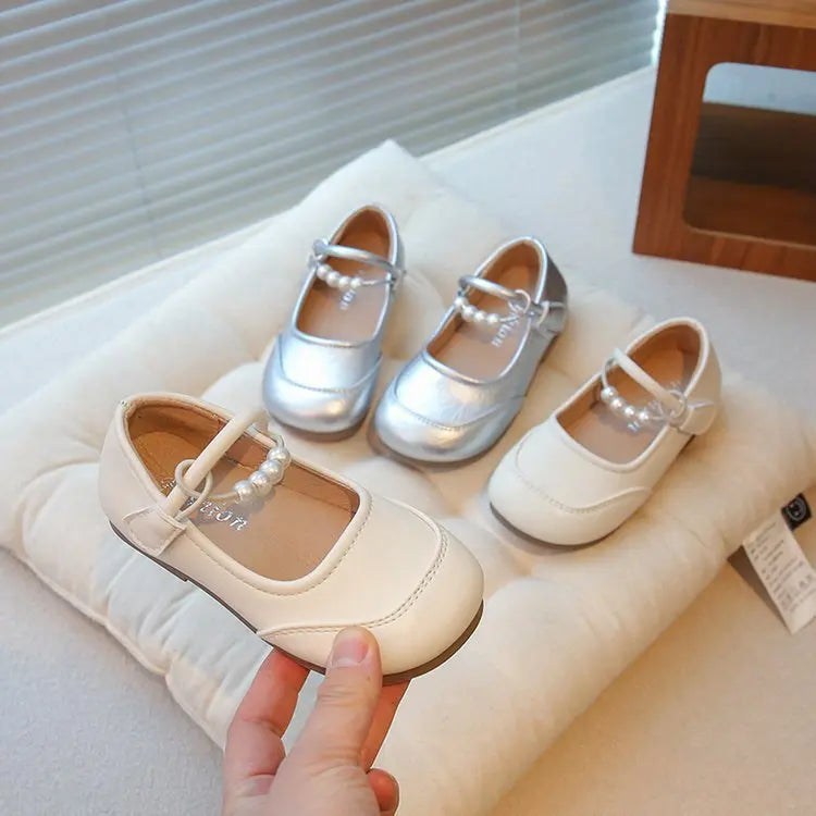 New Kids Leather Shoes Soft Soled Anti Slip Girls Casual Simple Mary Jane Shoe