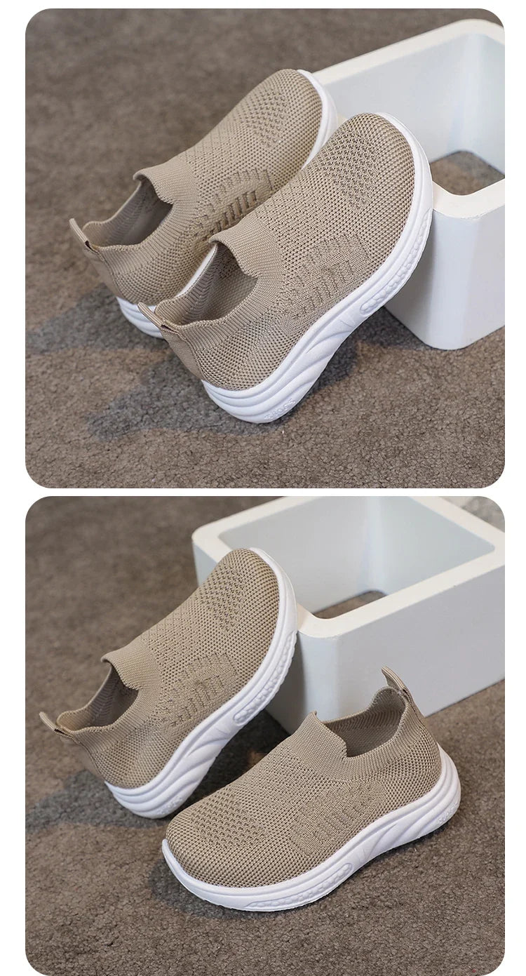 Lightweight Boys Girls Casual Shoes Breathable Slip on Kids Casual Sneakers Anti-slip Toddler Flats Outdoor Walking Shoes