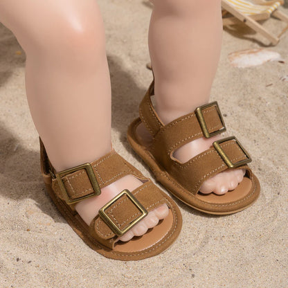 Casual Style Buckle Decoration Beach Baby Sandals Anti-slip Comfortable Soft-soled Baby First Walkers