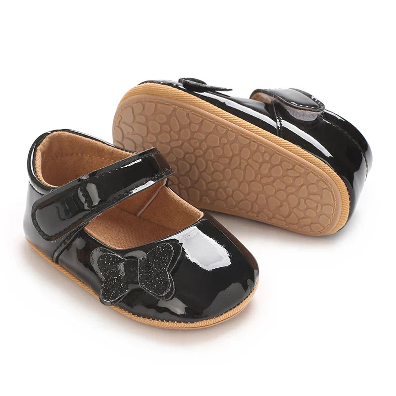 Spring and Autumn Bow Mary Jane Princess Shoes  Baby Girl Rubber Bottom Anti slip Sneaker