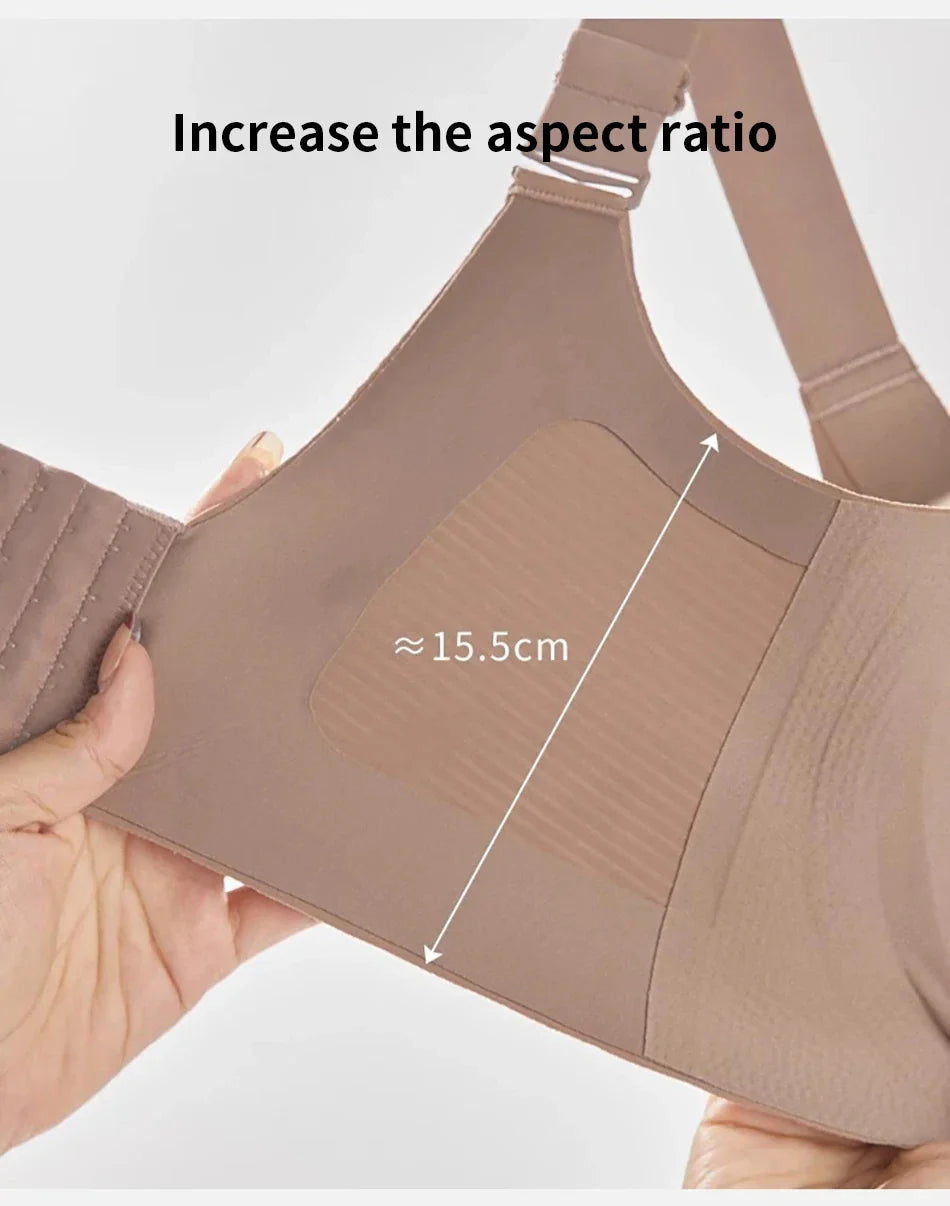 Women's Seamless Underwear Thin with Removable Pads Comfortable Wireless Adjustable Bra Tops Pull-up Anti-sagging Bra