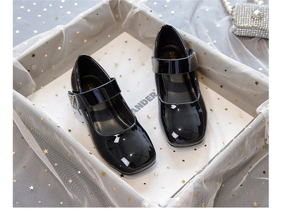 Designer Luxury Children's Elegant Party Leather Shoes Pageant Girls High Heels Wedding Bridesmaids Gala Formal Occasion Shoe