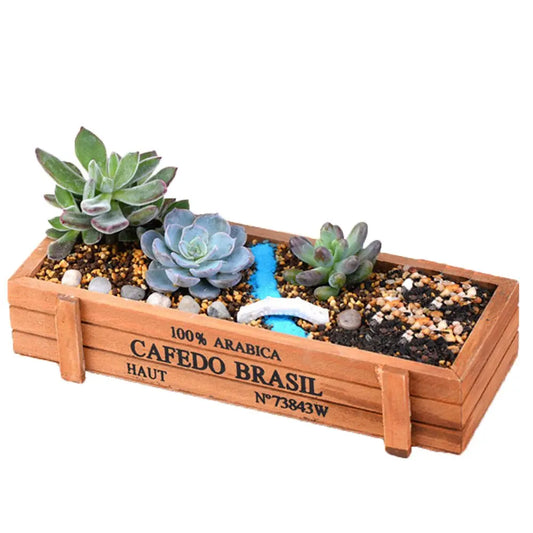 1 PC Tools Garden Decor Trough Decorative Pots Succulent Boxes Rectangle Vase Vintage Crates Wood Flower Pot