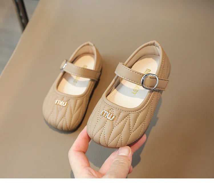 Spring Autumn New Single Shoes Shallow Mouth Bean Shoes Women's Baby Soft Women's Children's Leather Shoes