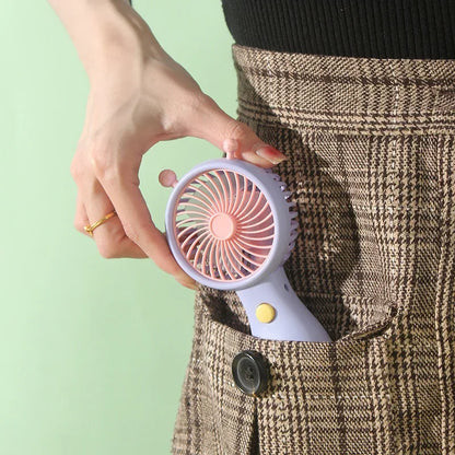 Portable Handheld Fans USB Charging Cartoon Desktop Mini Fan Fisherman Student Summer Outdoor Climbing Fishing Tools Fans