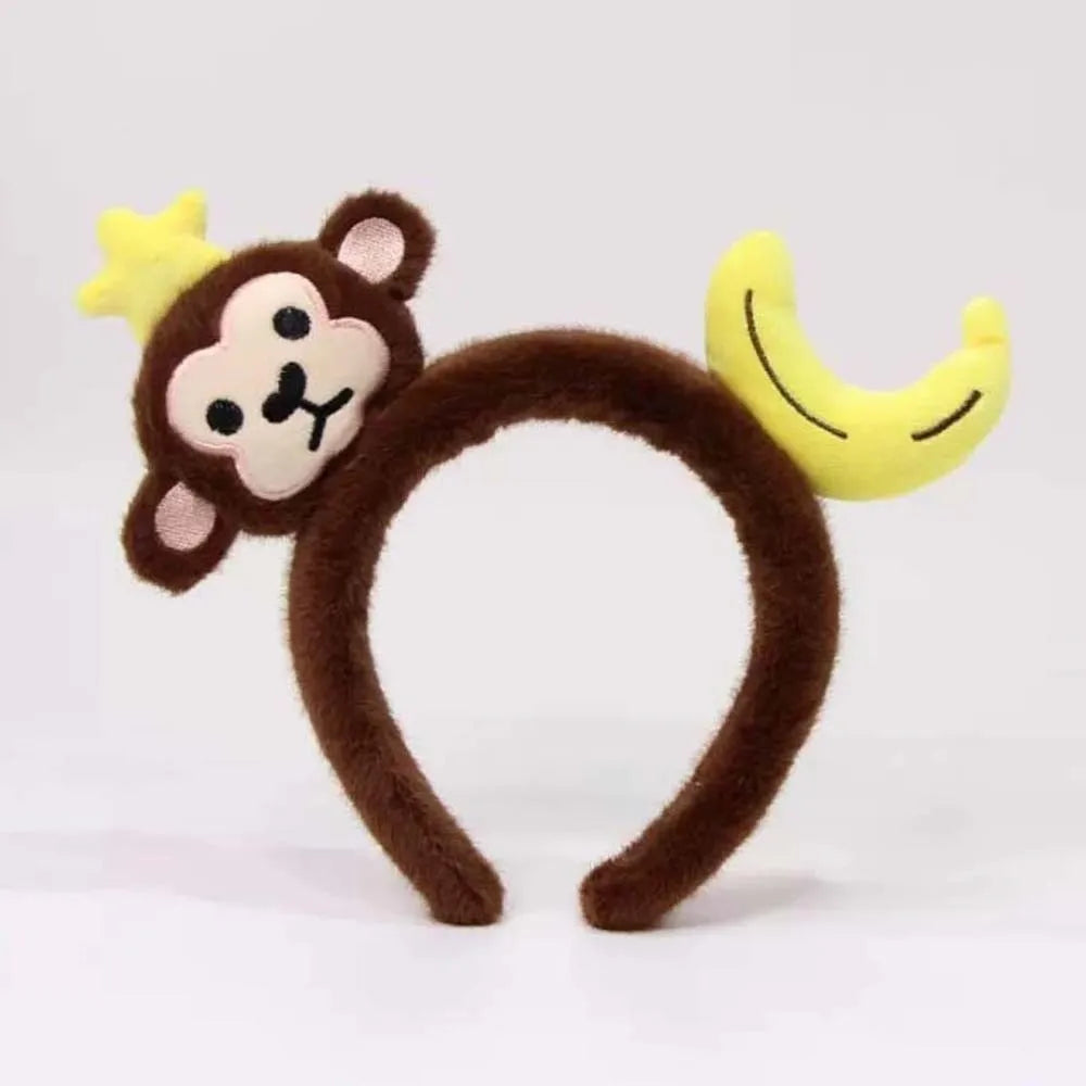 Sweet Hair Accessories Dachshund Hair Hoop Plaid Bow New Year Headwear Red Headband Moon Creative Cartoon Monkey Hairband Girls
