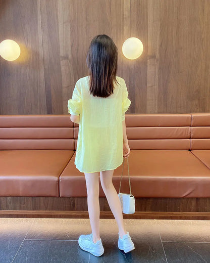 Spring and Summer Sun Protection Women's Set Stylish Loose Shirt Shorts High-end Elegant Women's Three Piece Set