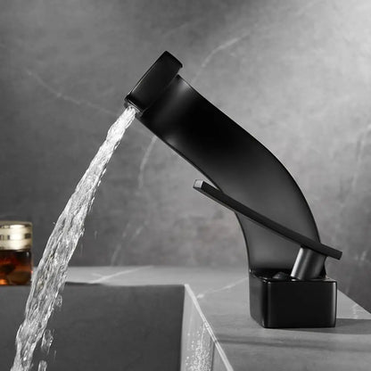 Matte Golden White Basin Faucet Black Chrome Brushed Gold Mixer Tap Hot Cold Water Single Handle Waterfall Tap Bathroom Use