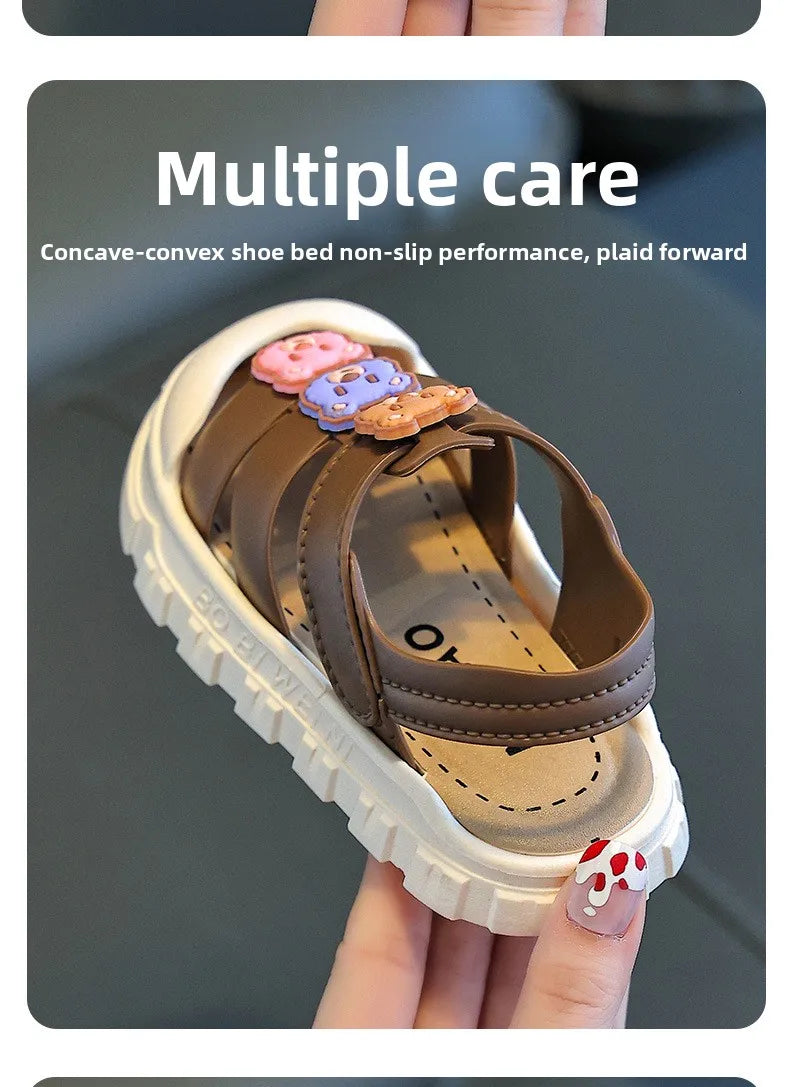 Summer Indoor Outdoor Anti-slip Soft Bottom Girls Boys Toddler Kids Sandals PVC Sole Comfortable