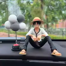 Car Interior Dashboard Ornaments Cartoon Anime ONE PIECE Luffy Yukino Set Action Figure Model Balloon Decor Auto Accessories