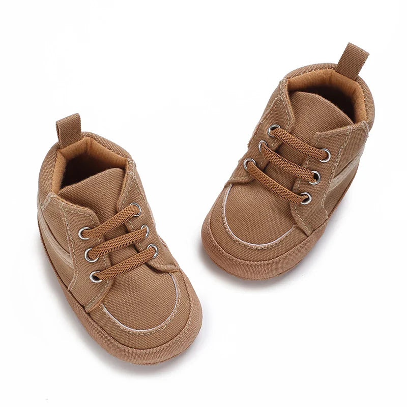 Autumn and Spring Brown Baby Sneakers for Boys 0-12 Months First Walking Shoes