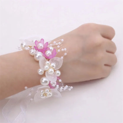 Elegant Girls Headband Lmitated Pearl Hair Headdress Baby Girls Flower Wreath Bride Garland Head Hoop Wedding Headbands Hair
