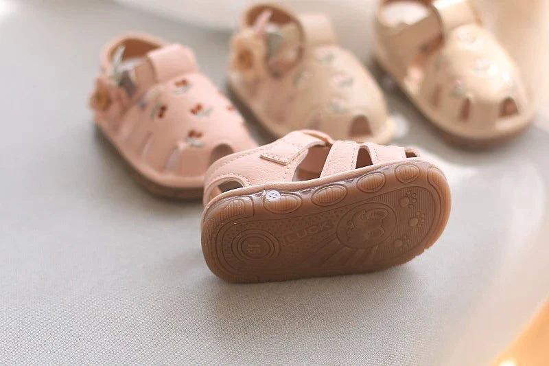 Baby Boys Girls Sandals Summer Baby Wedding Dress Flat Shoes Newborn Crib Shoes First Walkers Prewalkers Shoes