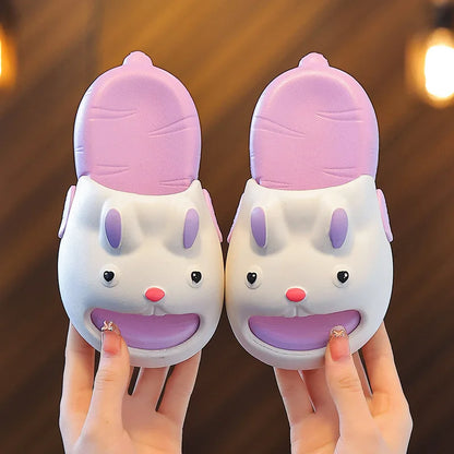 Cartoon Rabbit Children Slippers Cute EVA Waterproof Boys Girls Slippers Soft Sole Non Slip Kids Beach Shoes