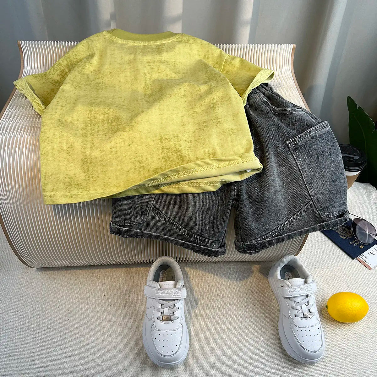 Hot Sale Fashion Baby Boy Suit Summer Clothes Short Sleeve T-shirt Short Jeans 2 Piece Set Kids Outfit Children's Costume