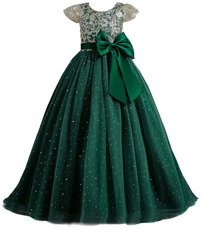 Stunning Little/Big Girls Lace Flower Girl Wedding Bridesmaid Birthday Party Holiday Pageant Easter Prom Fancy Dress