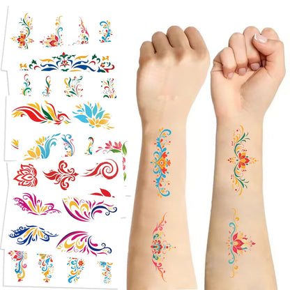 10 sheets Dunhuang eyebrow tattoo stickers ancient style Hanfu waterproof performance face forehead printed tattoo stickers