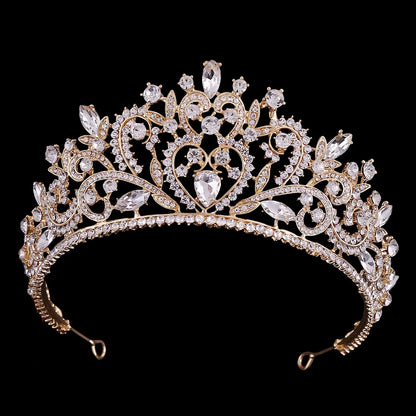 Gold Crystal Tiaras And Crowns Headband Rhinestone Prom Diadem Crown Bridal Wedding Hair Accessories Jewelry Crown Tiara Gift