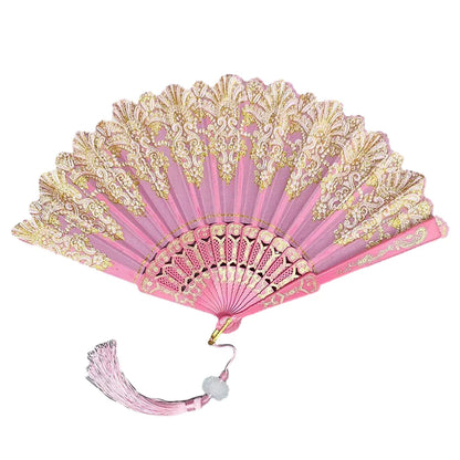 Wedding,Dance,Handheld,Folding Fan,Plastic Fan,Chinese Style,Art Craft