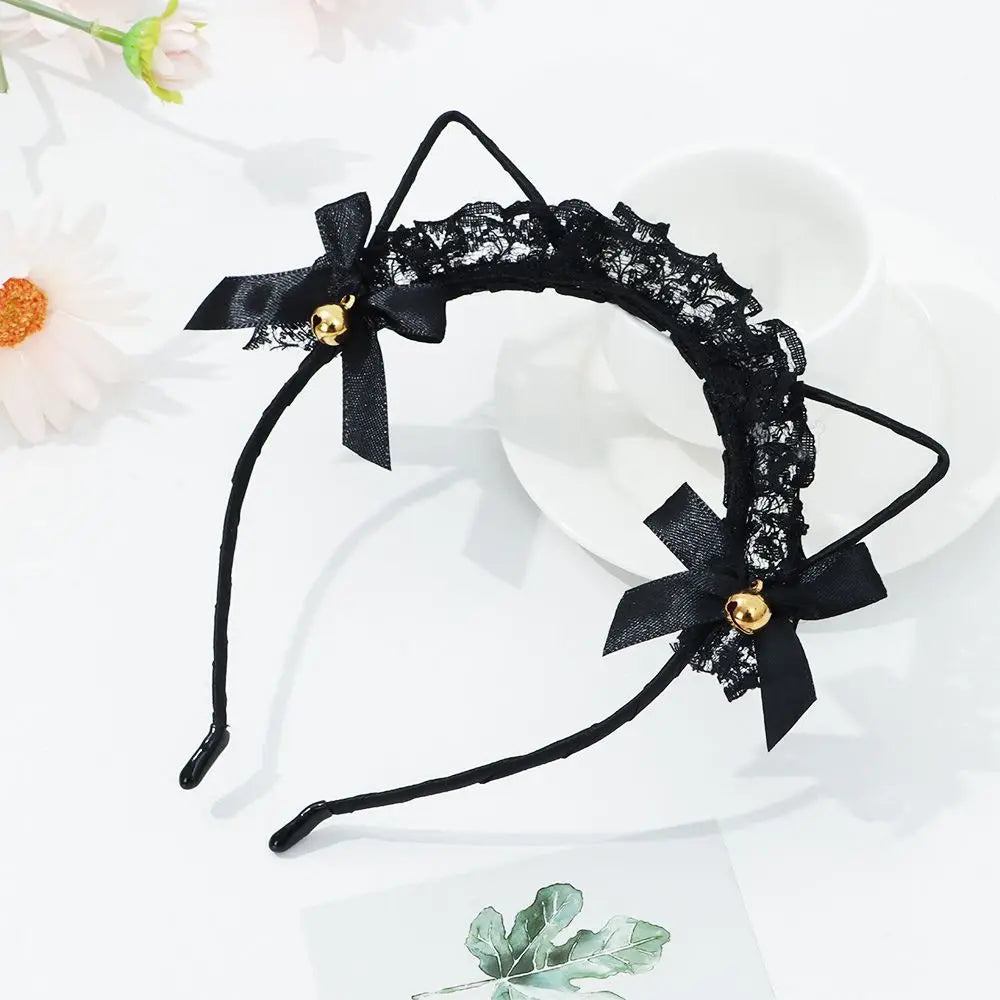 Cute Lace Cat Ears Headband Fancy Dress Hairband Women Girls Cosplay Headwear Masquerade Anime Costume Party