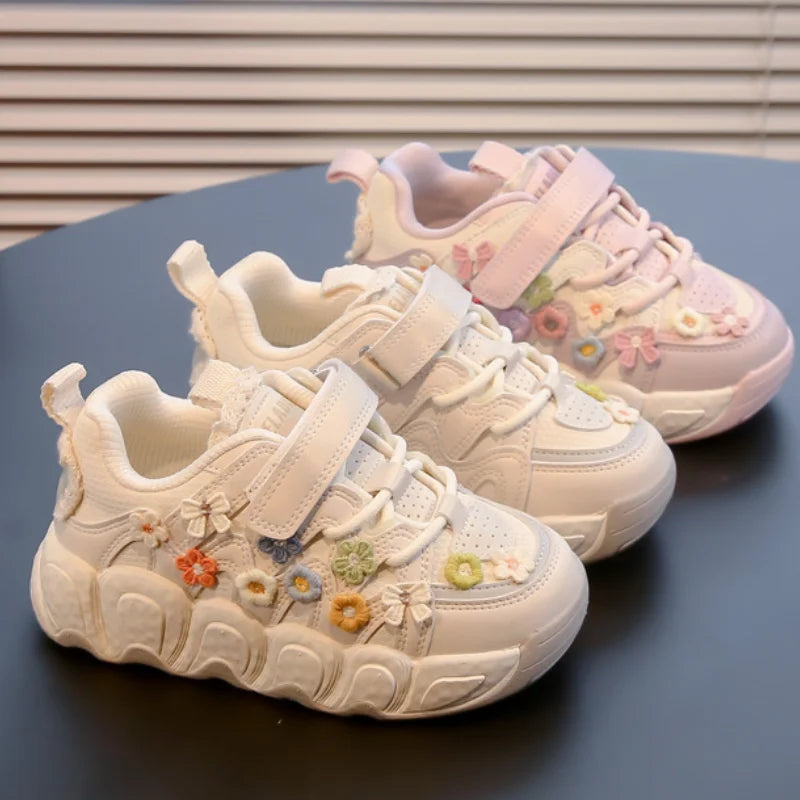 Kawaii Casual Shoe Fashion Childrens Shoes Girls Princess Sneakers Non-Slip New Autumn Running Shoes for Kids Girls Casual Wear
