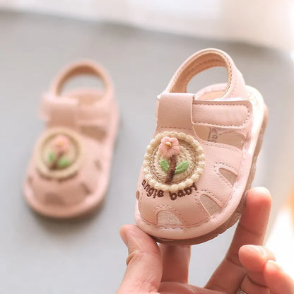 Baby Boys Girls Sandals Summer Baby Wedding Dress Flat Shoes Newborn Crib Shoes First Walkers Prewalkers Shoes