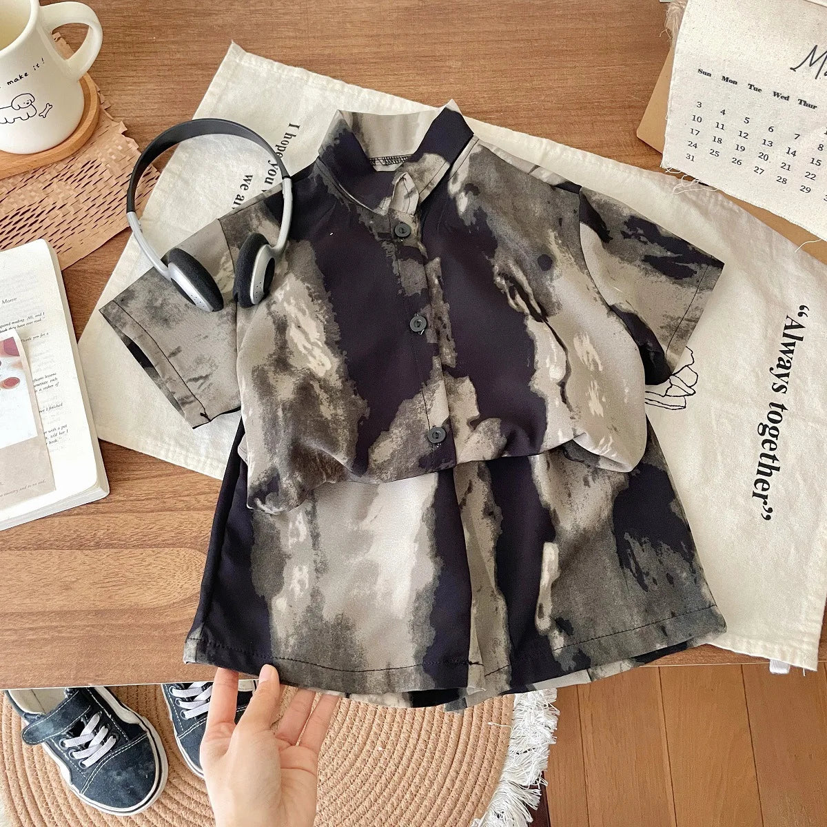 1-6 Age Boys Handsome Two Piece Set Summer Clothing Loose Fashion Children's Short-sleeved Suit Korean Style Kids Clothes Sets
