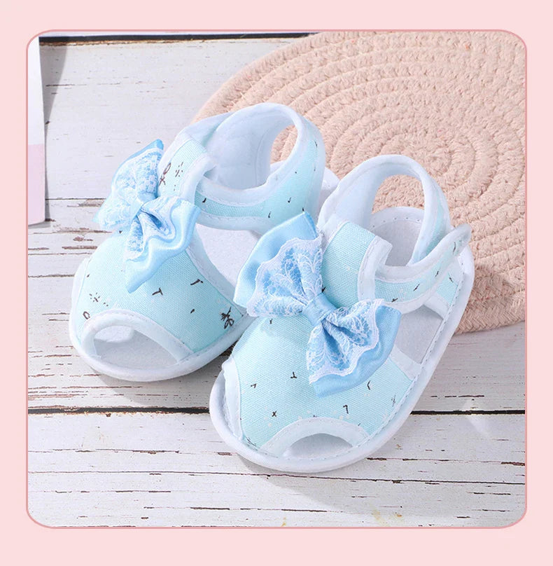 Newborn Infant Baby Girl Princess Bowknot Sandal Sneakers Toddler Soft Crib Walkers Casual Shoes