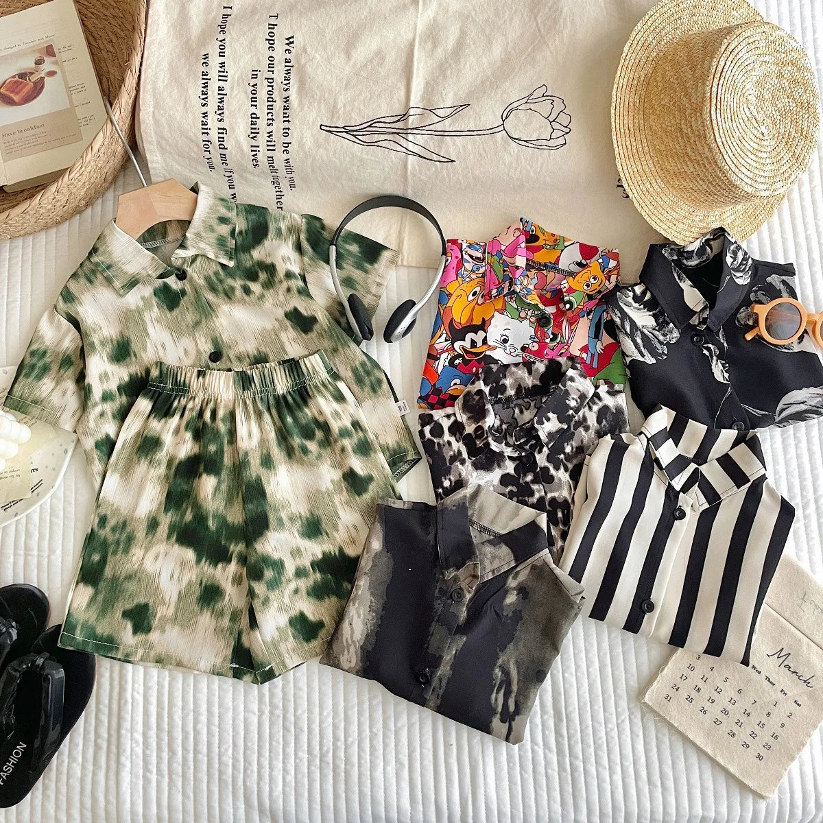1-6 Age Boys Handsome Two Piece Set Summer Clothing Loose Fashion Children's Short-sleeved Suit Korean Style Kids Clothes Sets
