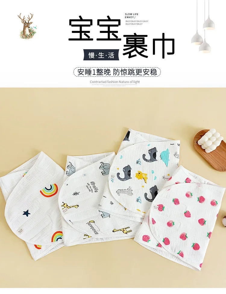 New Baby Swaddle Blanket 0-6 Months Strap Protect Belly Baby Sleeping Blanket Wrap for Newborn