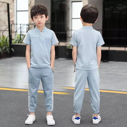 New Summer Boys Clothing Sets Children T-shirt Short Sleeve +Pants Set Two Pieces Set Kids Baby Boys Clothes 6 8 10 Years Old