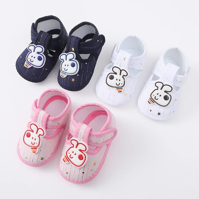 Newborn Baby Boy Girls Shoes Spring Autumn Lovely Floral Embroidery Anti-Slip Sneaker Crib Shoes Soft Cotton Cute First Walkers