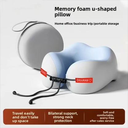 Portable U-shaped Pillow Double Hump Design Ergonomic Neck Pillow Press-inflatable Travel Pillow