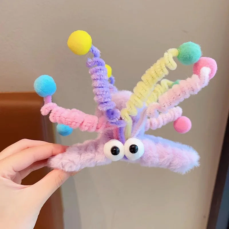 Clip Hair Accessory Thick Hair-Claw Clip Fluffy Plush Hairs Claw Clips for Girls Thick Hair Strong Hold Barrettes