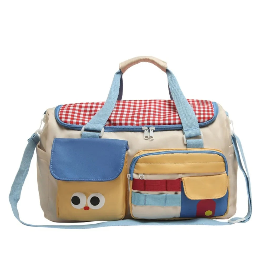 Large Capacity Dopamine Travel Bag Multiple Pockets Dedicated Shoe Compartment Travel Duffle Bag Colorful Water-resistant
