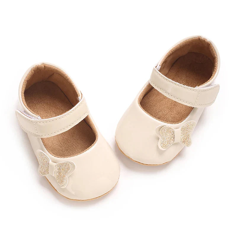 Spring and Autumn Bow Mary Jane Princess Shoes  Baby Girl Rubber Bottom Anti slip Sneaker