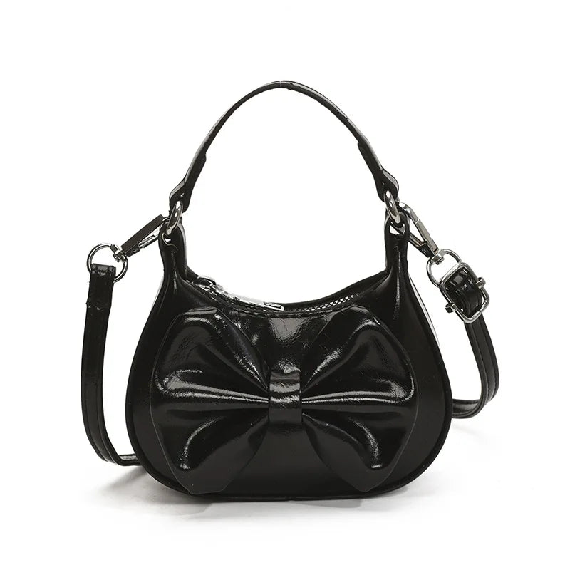 Kids Girls Cute Bowknot Handbag Fashion Crossbody Bag Detachable Strap Mini Shoulder Bag for Children Stylish Purse