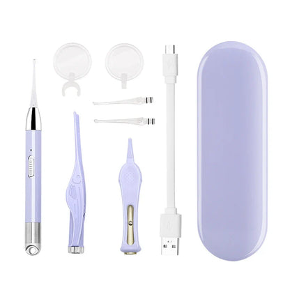 Baby Ear Cleaner Tweezer Soft Ear Picks LED Flash Light Ear Wax Curette Picker Ear Cleaning Tool Ear Wax Dig Removal Earpick Set