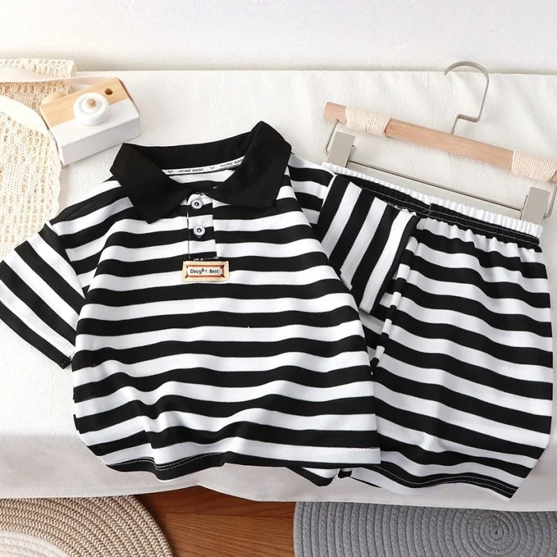 Boys Polo Shirts+Shorts Clothes Sets Summer Child Casual T-shirts Shorts 2pcs Sports Suit For Baby Tracksuits Kids Outfits Set