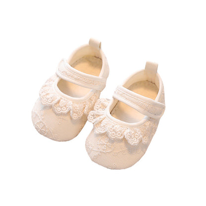 Baby Girls Shoes Non-Slip Soft Soled Lace Bowknot Flats Toddler Girls First Walker Spring Autumn Princess Shoes