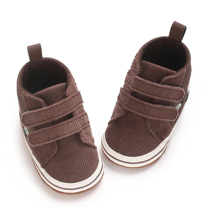 Autumn and Spring Brown Baby Sneakers for Boys 0-12 Months First Walking Shoes