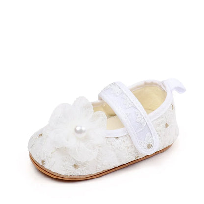 Baby Girls Princess First Walking Toddler Shoes With High Quality Embroidery Design And TPR Sole For 0-18M Baby