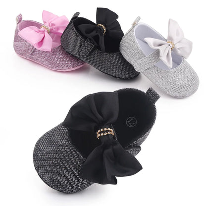 Spring Autumn Beautiful Baby Girl Princess Shoes Soft Soled Butterfly Bowknot Fashion Design Solid Newborn Prewalker Shoes