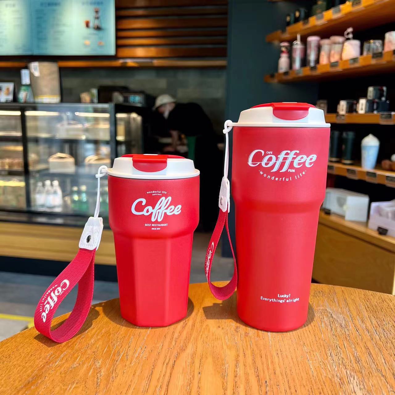 Portable Double Stainless Steel Coffee Mug Leak-Proof Thermos Travel Thermal Vacuum Flask Car Insulated Water Bottle 420ml/620ml