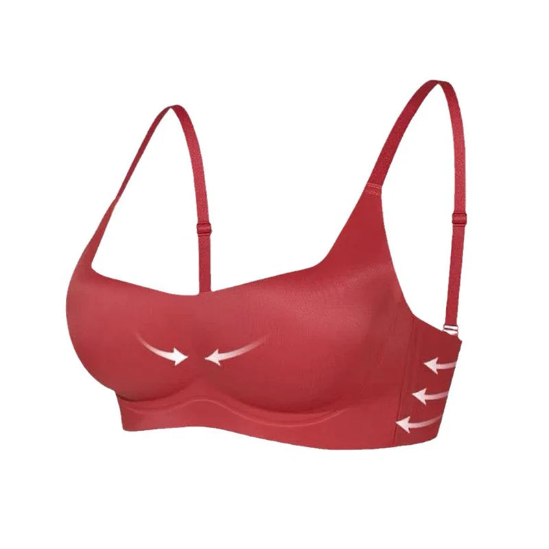 Wireless Push Up Bra for Women Soft Comfortable Anti-Sagging Upper  Support Gathering Lingerie Small Breasts ABC Cup Underwear