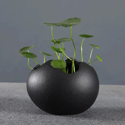 Broken Eggshells Shapes Ceramic Flowerpot Simple Succulent Plant Container Green Planter Small Bonsai Pots Home Decoration