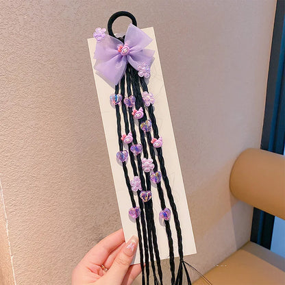 Children's baby cute braid hair tie high ponytail headband hair accessory kawaii gift new style